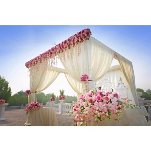 3M x 3M x 3M ivory wedding pavillion drapes with stainless steel pipe stand,stage decoration church drapery