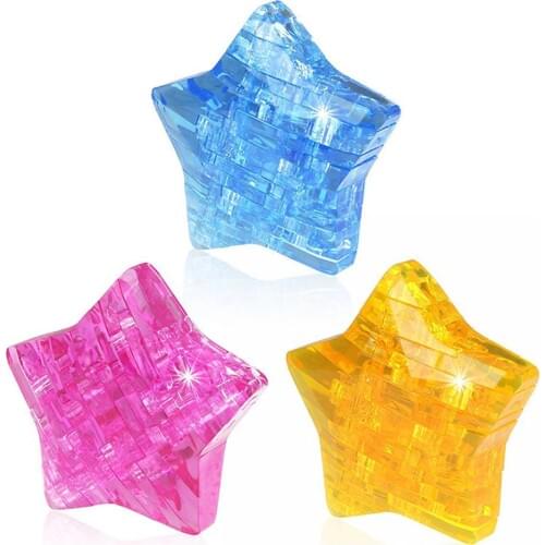 9cm DIY 3D Crystal Puzzle Star Assembly Model Desk Decor Brain Teaser Children Toy Ornaments Handmade Gift Craft