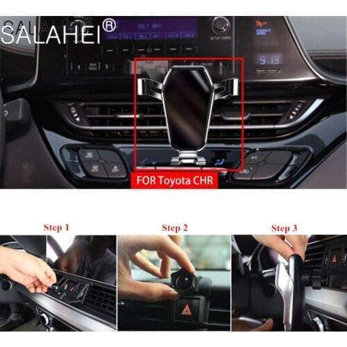 Gravity New Car Mobile Phone Holder For Toyota CHR Air Vent Clip Mount No Magnetic Cell Stand Smartphone GPS Support Accessories