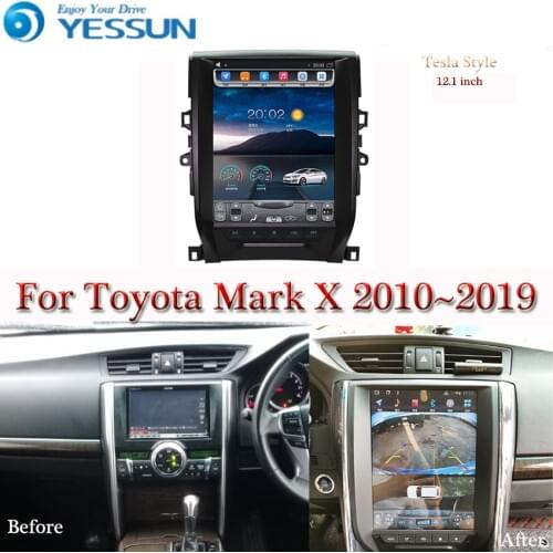 Tesla screen For Toyota Mark X X130 2010 2019 Car Android Multimedia Player 12.1 inch Car Radio stereo Audio GPS Navigation