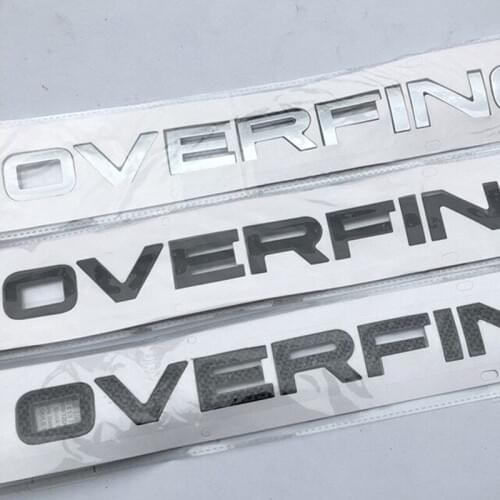 Car Styling Refitting Hood Rear Trunk Lower Bumper Sticker Chrome Black Carbon Letters Emblem Badge for Range Rover OVERFINCH