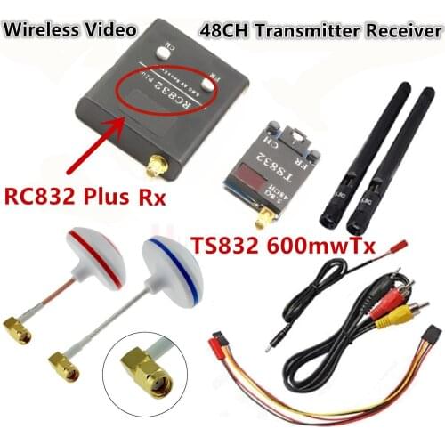 Wireless Video Link FPV 5.8G 600mW 48CH Video Sender TS832 & Receiver RC832 Plus For Camera Drone Remote Control