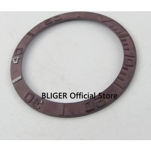 Fashion luxury 38mmm chocolate ceramic bezel with brown marks insert fit watch case automatic mens watch bezel B35