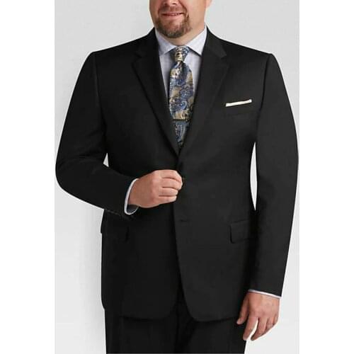 Plus Sizes Custom Made Black Suits Men Groomsmen Wedding Tuxedo for Man Blazer 2Piece Slim Fit Terno Masculino Costume Homme