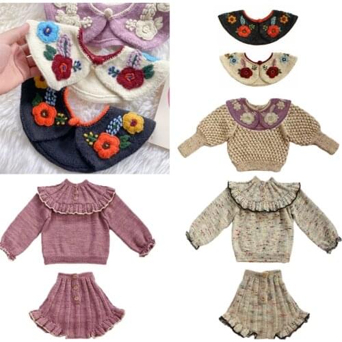 Kids Sweaters New Autumn Winter Kalinka Handmade Girl Clothes Outfits Baby Knitted Clothing 100% Cotton Fashion Boutique Outwear
