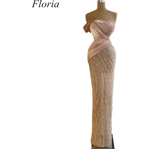 Elegant Pink Evening Dresses Formal Gowns 2021 Patchwork Womens Dress Prom Party Clothing Night Dubai Arabic Custom Made CXF79