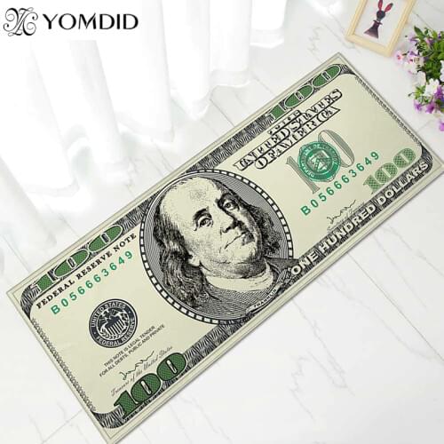 2019 American Style Mats Lovely Money Printing Carpets Anti-slip Floor Mat kitchen Living room Outdoor Rugs Hallway Door Mat