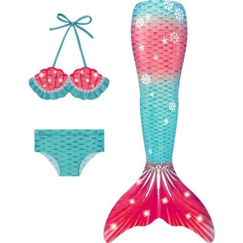 Summer Mermaid Tails For Girls,Children Colorful Mermaid Costume Cosplay,Split Bikini Swimsuit For Kids Sunbathing And Swimming