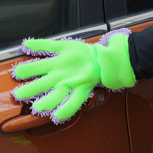 Chenilles Multifunction Double-sided Car Washing Gloves 5 Finger Soft Absorbancy Easy To Dry Wash Detailing clean Cloth car care
