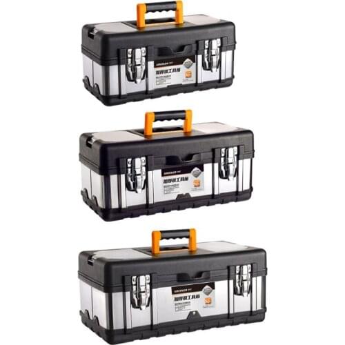 Multifunctional Double Layer Stainless Steel Tool Box Plastic Portable Organizer