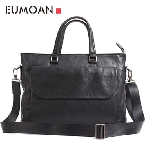 AETOO New vegetable tanned leather mens business handbag horizontal section leather male briefcase head layer leather computer