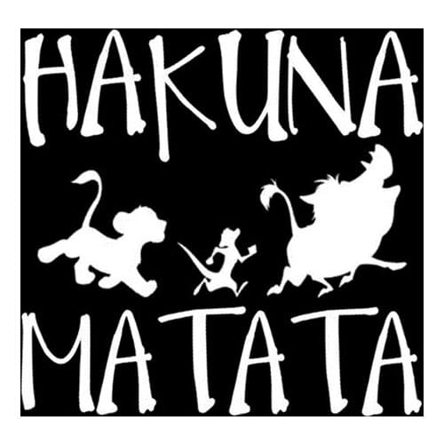 13.8cm*13.3cm Car Stickers HAKUNA MATATA Lion King Simba Stickers Car Funny Stickers and PVC Car Styling Stickers