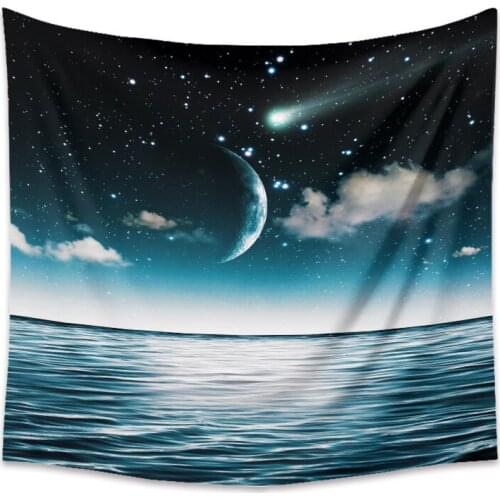 Ocean moon tapestry wall hangings decoration bohemian wall deco background cloth Beach blanket