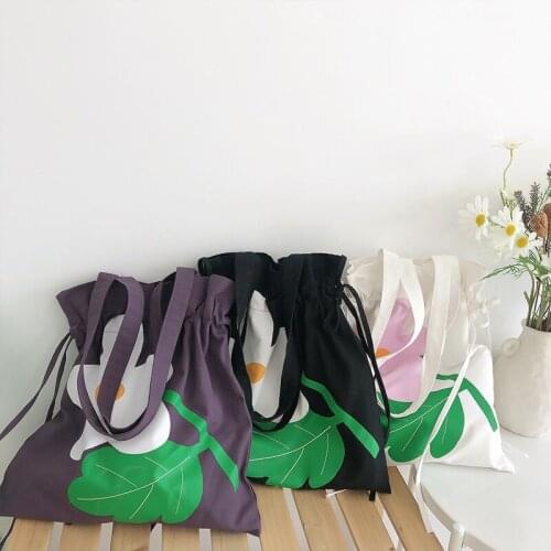 Wholesale Custom Eco Friendly Zipper Reusable Canvas Shopping Bag Drawstring Flat Multifunction Portable Cotton Shoulder Bag