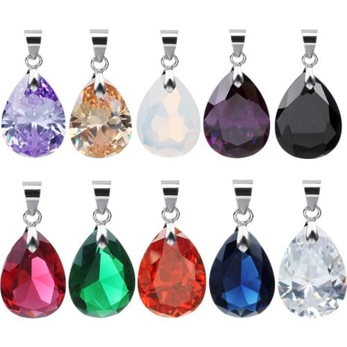 XINYAO 2pcs Drop Natural Stone Zircon Charms Pendants 10*14/9*18/13*18mm Cubic Zirconia Pendants Diy Necklace Jewelry Making