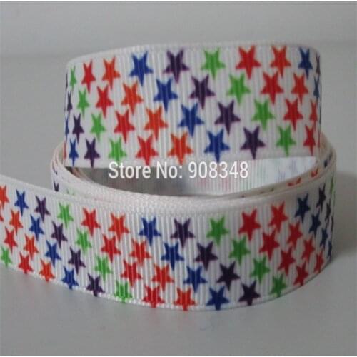 Pick Size 9 16 22 25 38 50 75 mm Width stars Printed Grosgrain Ribbon Hair Bows PGR50