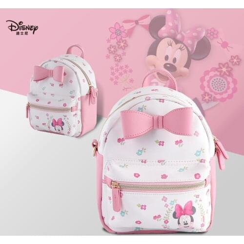 Genuine Disney New Original Minnie Backpack High Capacity Breathable Pink Girls Travel Bag Fashion Color Women Kawaii School Bag