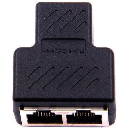 1 To 2 Ways RJ45 Ethernet LAN Network Splitter Adapter Ports Coupler Connector Extender Adapter Plug Connector Adapter