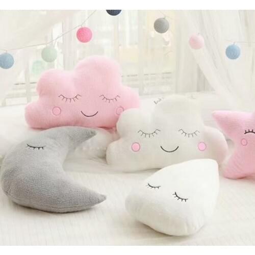 Nordic Kids Room Nursery Decor Cloud Pillow Cushion Plush Stuffed Soft Moon Star Cloud Pillows Baby Boy Girl Bedroom Decor