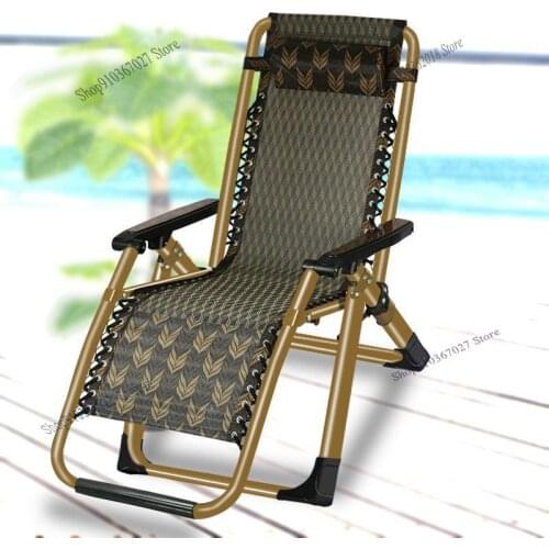 Reclining Chair Folding Lunch Break Balcony Back Lunch Chair Leisure Home Portable Armchair Old Beach Office Rattan Chair