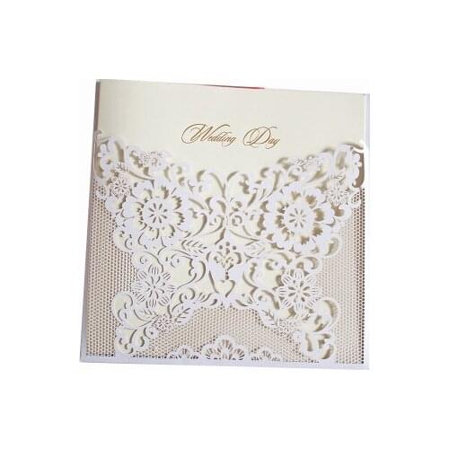 Wedding invitation personalized hollow wedding invitation white high-end foreign trade creative wedding invitation