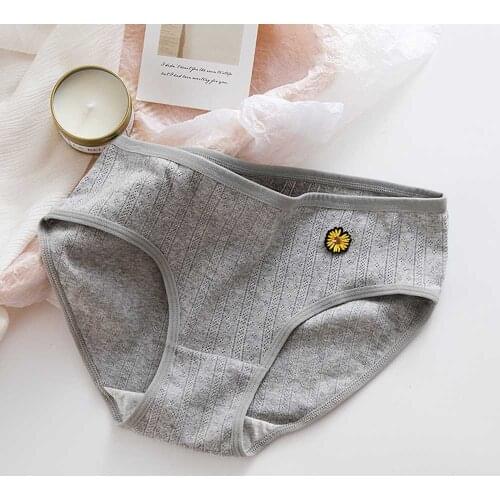 Women Small Daisy Printed Panties Hot Sale Korean Style Ladies Underwear Breathable Briefs Lingerie WDC5978