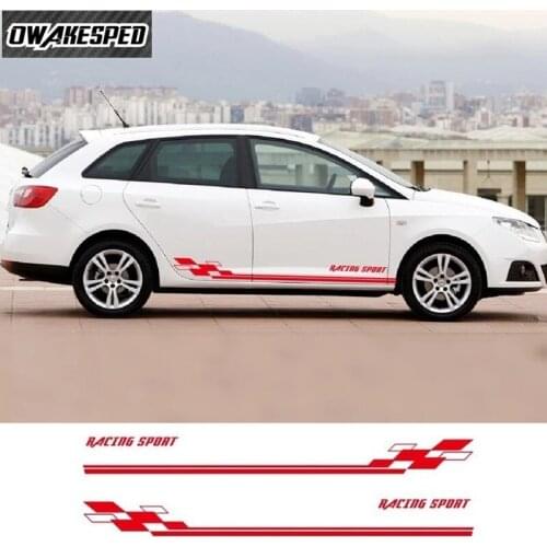 For-Seat Ibiza FR TGI ST Cupra Racing Spirit Sport Car Door Side Skirt Sticker Auto Body Vinyl Decals Exterior Accessories
