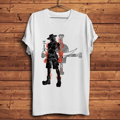 Portgas Ace funny anime tshirt men new white short sleeve homme casual t shirt unisex Japan manga ONE PIECE streetwear