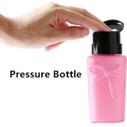 1PC 230ml Nail Polish Remover Alcohol Liquid Press Pumping Bottle Nail Art UV Gel Cleaner Empty Plastic Container Tool