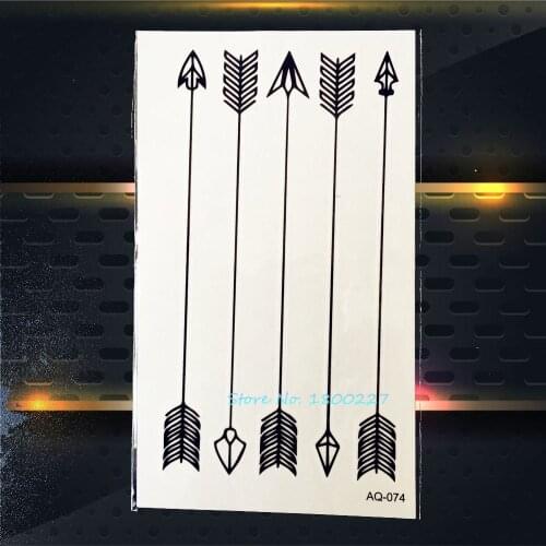 1PC Good Quality Temporary Tattoo Stickers Men Waterproof Body Art PAQ-074 Arrows Pattern Kids Non-toxic Removable Tattoo Paste