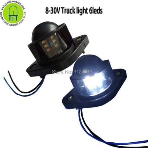 1pc X dahosun Car Led License Plate Light for 12V 24V 6leds Rear Tail Truck Lorry Trailer Caravan
