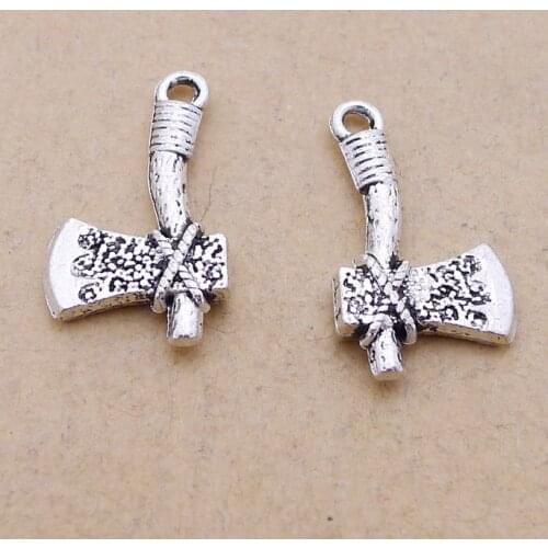 10 pieces/lot 13*22mm Antique silver color Metal Axe Charm Necklace Pendant Bracelet Key chain DIY handmade jewelry making
