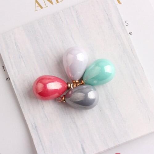 10pcs/lot New 13*22mm Candy Color Imitation Shell Pearl Charms Pendant for DIY Bracelet Necklace