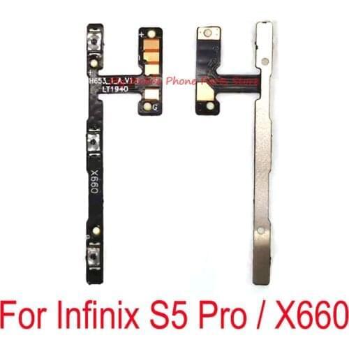 10 PCS New Power Volume Flex Cable For Tecno Infinix S5 Pro X660 Volume Power ON OFF Switch Side Buttons Key Flex Cable
