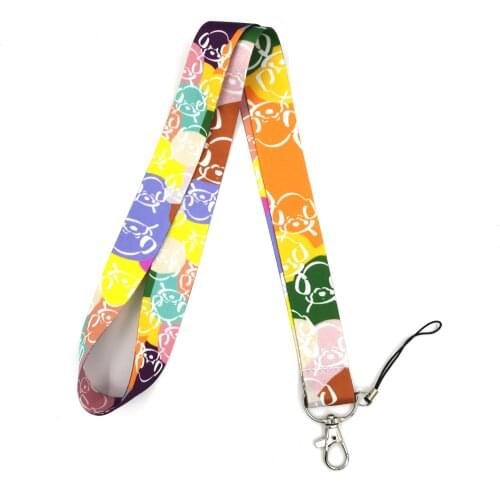 10Pcs Colour Rainbow Cartoon Dog Neck Strap Lanyard for Keys ID Badge Holder Keycord Webbing Hang Rope Mobile Accessories Gift