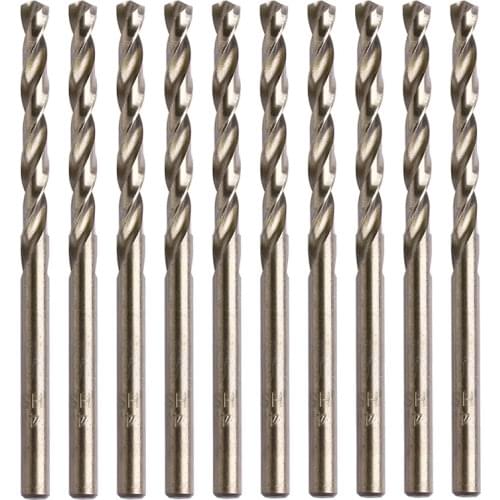 New 10Pcs 4.5mm M35 Round Shank HSS-Co Cobalt Twist Drill Spiral Drill Bit