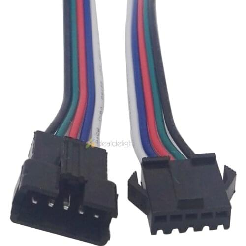 5 set/lot 5 PIN Male and Female RGBW Connector Wire Cable 22AGW For RGBW RGBWW LED Strip Free Shipping