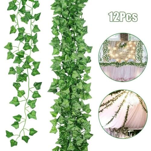 86.4-Foot Artificial Ivy Leaf Garland ing Plants 12-Pack