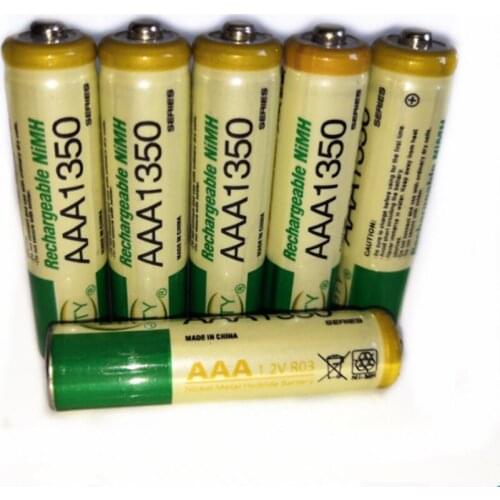 6pcs/lot Large capacity 1350mAh 1.2V AAA rechargeable battery for childrens toys AAA NiMH rechargeable battery