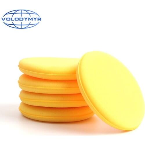 Car Wax Applicator Polish Sponge Foam Pad Super Hand Soft Yellow Pads Brush Towel for Auto Care Cleaning Detailing Waxing