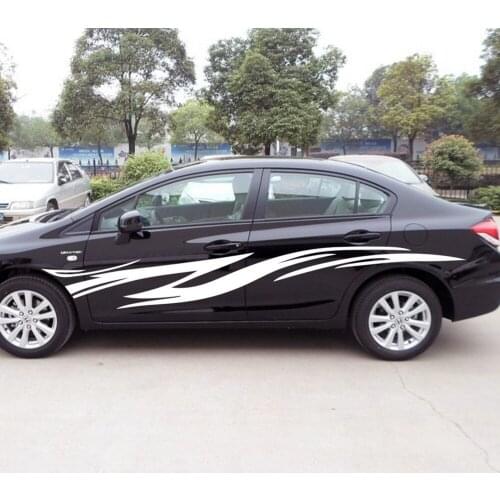 Car Decals Racing Stripe 120'' for CIVIC Stream Vinyl Graphics Motor Side Door stickers ZC761