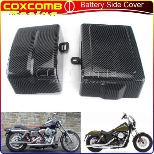 Motorcycle Battery Side Cover For Harley Dyna Street Bob Fat Bob Wide Glide FXDC FXDL 2006-2017 Left & Right Protection Guards