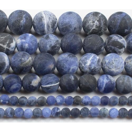 Natural Frost Blue A+Sodalite 4-12mm Round Beads 15inch ,Wholesale For DIY Jewellery Free Shipping