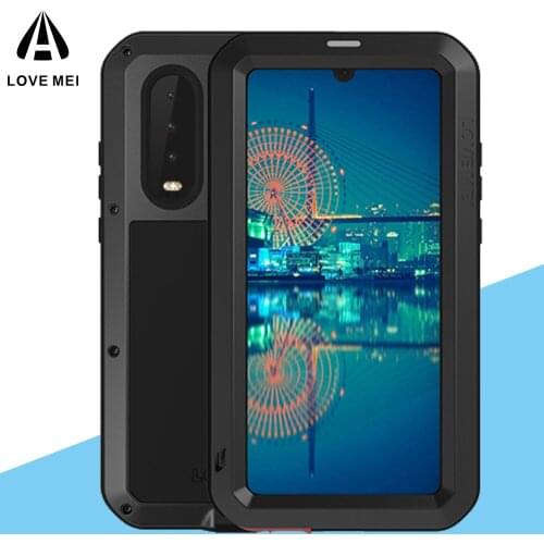 For Huawei P30 Pro Case LOVE MEI Shock Dirt Proof Water Resistant Metal Armor Cover Phone Case for Huawei P30 Lite Nova 4