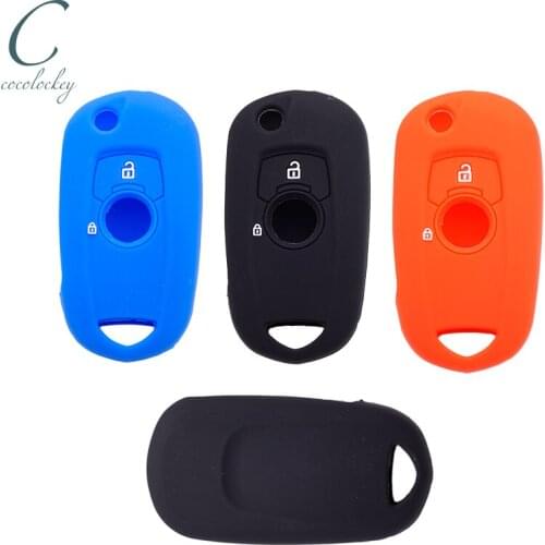 Cocolockey Silicone Car Key Cover Fob for Buick Verano Flip Remote Car Key 2buttons Key Case For Car For Buick