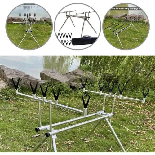 Silver Color Useful Fish Pole Holder Locker Aluminum Alloy Fishing Rod Rack Quick Installation for Catfish