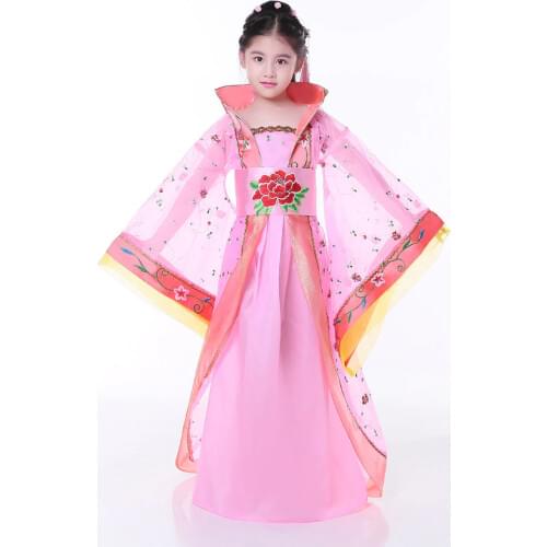 Children Girl Chinese Ancient Dress Hanfu Costumes of Tang Dynasty Princess Royal Dance Dress Kids Chinese Dancing Dress 17