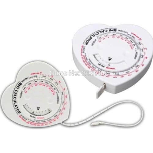 Heart shape BMI body tape measure BMI CALCULATOR BMI measure tape, 10pcs/lot