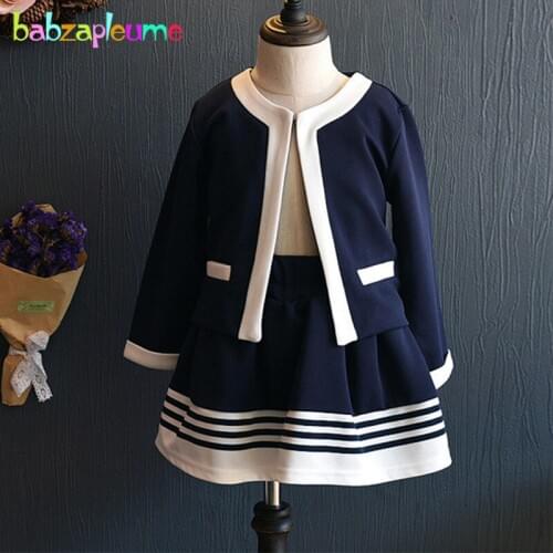 2-6Years 2020 Spring Autumn Outfits Toddler Girls Clothes Korean Fashion Baby Coat+Skirt Kids Wear Children Clothing Sets BC1393