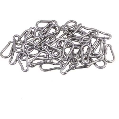 36 pcs Multifunctional M4 Carabiner Snap Hook 304 Stainless Steel Clip Keychain Camping Fishing Hiking Travel Keychain